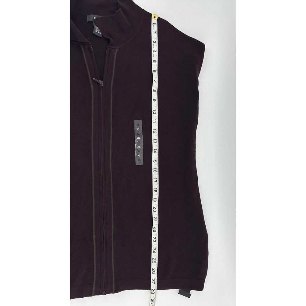 Slates Mens XL Full Zip Cotton Sweater Burgundy Grape Made in Australia NWT - Picture 4 of 9